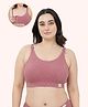 Zelena 95% Cotton 5% Spandex Knit Solid Non Padded Maternity Bra With Front Open Nursing Access - Blush