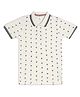 CHILINS Cotton Knit Half Sleeves Palm Trees Printed Polo Tee - White