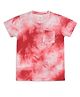 CHILINS Cotton Knit Half Sleeves Tie Dye Tee - Red & White