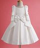 Blabber Sleeveless Stone Embellished Bow Applique Detailed Knee Length Dress - White