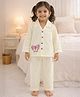 TIPPY TOP Pure Cotton Woven Full Sleeves Butterfly Patch Detailed Shirt & Pajama Night Suit - Yellow
