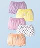 Honeyhap Premium 100%  Cotton Knit Bloomers with Bio Finish Bear Print Pack of 5 - Orchid Bouquet & Peach Fuzz Bright White