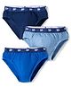 Honeyhap Premium Cotton Elastane Knit Briefs With Bio Finish  Pack of 3 - Blissful Blue Navy Peony & Blue Aster