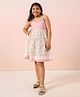 The Little Trunk Cotton Woven Sleeveless Checked & Floral Printed Dress - Pink