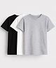 Charm n Cherish Cotton Knit Pack Of 3 Half Sleeves Solid Tees - White Black & Grey