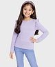 Charm n Cherish Cotton Knit Full Sleeves Solid Tee - Lavender
