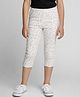 Charm n Cherish Cotton Knit Hearts Printed Capri Leggings - Off White