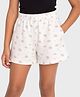 Charm n Cherish Cotton Knit Floral Printed Shorts - Off White
