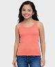 Charm n Cherish Cotton Knit Sleeveless Solid Padded Tank Top - Coral