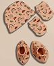 PREKIES Cotton Knit Rainbow Printed Cap Mittens & Booties - Peach