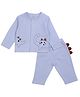 PREKIES Cotton Knit Full Sleeves Dinosaur Printed Top & Pants Set - Light Sky Blue