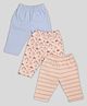 PREKIES Cotton Knit Pack Of 3 Solid Striped & Rainbow Printed Pajamas - Multi Colour