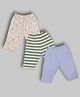 PREKIES Cotton Knit Pack Of 3 Solid Striped & Dinosaur  Printed Pajamas - Green & Blue