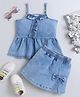 Bright Stars KIDSWEAR Denim Woven Sleeveless Frill Detailed Top & Skirt Set - Light Blue