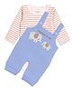 PREKIES Cotton Knit Mummy & Me Text Printed Dungaree With Full Sleeves Tee - Multi Colour