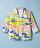 Dapper Dudes Woven Full Sleeves Abstract Printed Jacket With Typographic Tee - Lemon