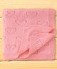 Simply Knitted Towel With Schiffli Heart Detailing L 92 x B 92 cm - Pink