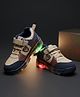 FEETWELL SHOES Colour Blocked Velcro Closure LED Shoes - Beige