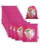 Asera 12 Pcs Unicorn Theme Dori Haversack Bags for Kids Birthday Return Gifts  Pink