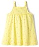Simply Cotton Knit Sleeveless Floral Printed Frock - Yellow