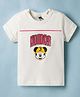 ADIDAS KIDS 100% Cotton Knit Half Sleeves Micky Mouse & Text Embroidered T-Shirt - OffWhite