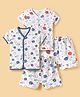 OHMS Single Jersey Knit Half Sleeves T-Shirts & Shorts Co-ord Night Suits With Space Theme & Sea Animals Print Pack of 2 - Multicolor