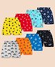 KUCHIPOO Cotton Blend Knit Pack Of 8 Animals & Space Theme Printed Shorts - Multi Colour