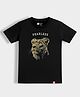 Orange Sugar 100% Cotton Knit Half Sleeves Lioness Printed Tee - Black