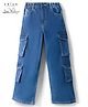 Arias Cotton Elastane Woven Full Length Stretchable Straight Fit Jeans with Cargo Pockets - Blue