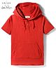 Arias 100% Cotton Woven Solid Gauze Half Sleeves Shirt with Hood - Rust Orange