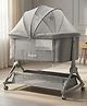 BAYBEE Bedside Crib for Baby with Rocking Mode | Bassinet for New Born with 4 Height Adjustable & Recline | Baby Cot with Mosquito Net & Storage Box | Bedside Basinet for 0 to 2 Years Boy Girl (Grey)