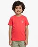 Campana 100% Cotton Knit Half Sleeves Gaming Console & Game On Text Printed Tee - Red