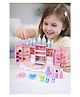 Sanjary Princess Castle Makeup Playset with Pretend Cosmetics, Nail Polish, Lip Gloss, Rings, and Folding Castle Vanity for Kids color design may vary