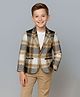 Rare Juniors Cotton Woven Full Sleeves Checked Blazer - Brown
