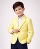 Rare Juniors Embosis Hosiery Full Sleeve Textured Blazer - Lemon