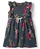 Tiara Cotton Modal Knit Sleeveless Floral Printed Dress - Black