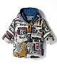 Dapper Dudes Woven Full Sleeves Abstract Printed Hooded Shirt - Mustard