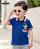 Babyhug Disney Single Jersey Knit Half Sleeves Polo T-Shirt With Mickey Mouse Graphics - Blue