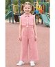 Aww Hunnie Twill Woven Sleeveless Top & Pant Set - Pink