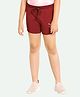 Ariel Cotton Knit I M A Cute Cat Text Printed Shorts - Maroon