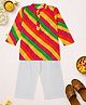 Little Ginnie Cotton Woven Full Sleeves Striped Kurta & Dhoti Set - Multi Colour