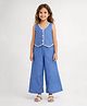 The Magic Wand Woven Sleeveless Ric Rac Lace Embellished Top & Pant Set - Blue