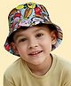 Vritraz Cotton Woven Animals Printed Bucket Hat - Blue - Circumference 52-56 Cms