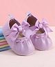 Babyoye Velcro Closure Booties With Bow Applique - Purple