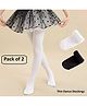 Ziory Pack Of 2 Solid Stockings - Black & White