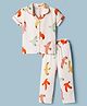Doreme Single Jersey Knit Half Sleeves Shirt & Pyjama Co-ord Night Suit With Bird Print - Multicolor