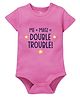 Zeezeezoo 100% Cotton Knit Family Theme Half Sleeves Me Masi Double Trouble Text Printed Onesie - Pink