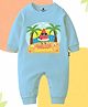 The Peppy Tend 100% Cotton Knit Full Sleeves Hello Summer Text Printed Romper - Blue