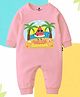 The Peppy Tend 100% Cotton Knit Full Sleeves Hello Summer Text Printed Romper - Pink