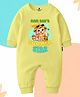 The Peppy Tend 100% Cotton Knit Full Sleeves Mom Dads Summer Star Text Printed Romper - Yellow
